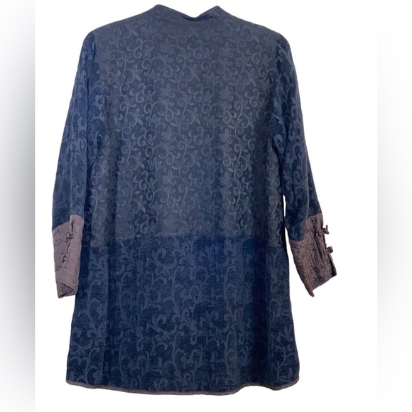 Chinese Exotic Tang silk & wool traditional jacquard over coat. Size S/M GUC - Picture 4 of 10
